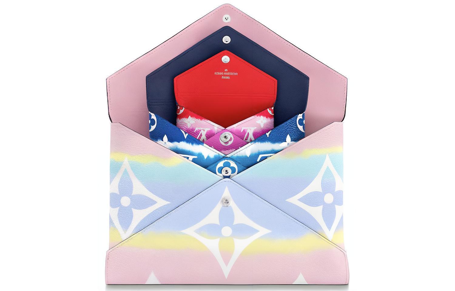 Сумка женская LOUIS VUITTON Pochette Kirigami Lv Escale пастельная, bleu, rouge