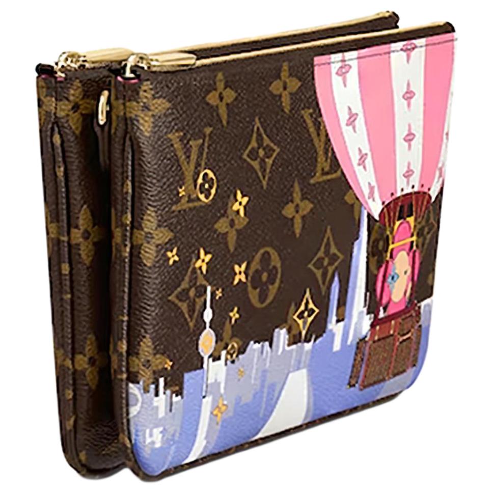 Сумка женская LOUIS VUITTON Pochette Double Zip Monogram pink lining