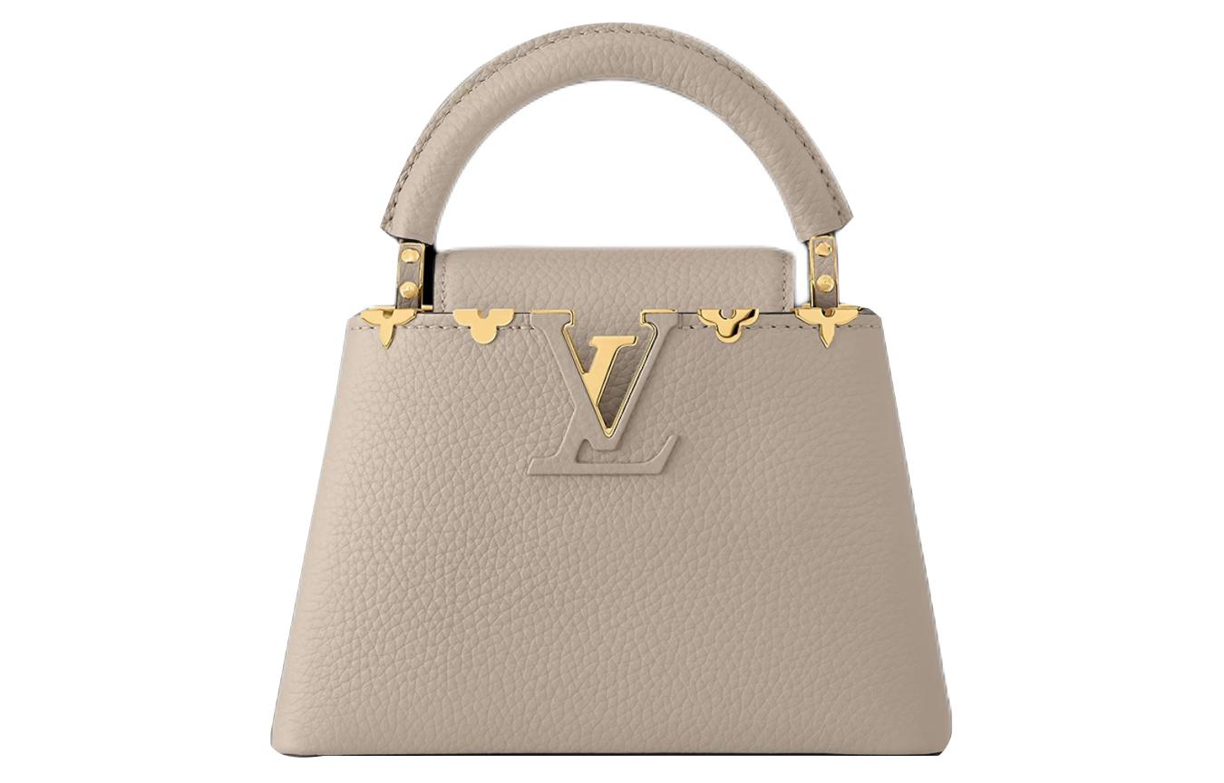 Сумка женская LOUIS VUITTON Capucines Taurillon Leather Capson серого цвета