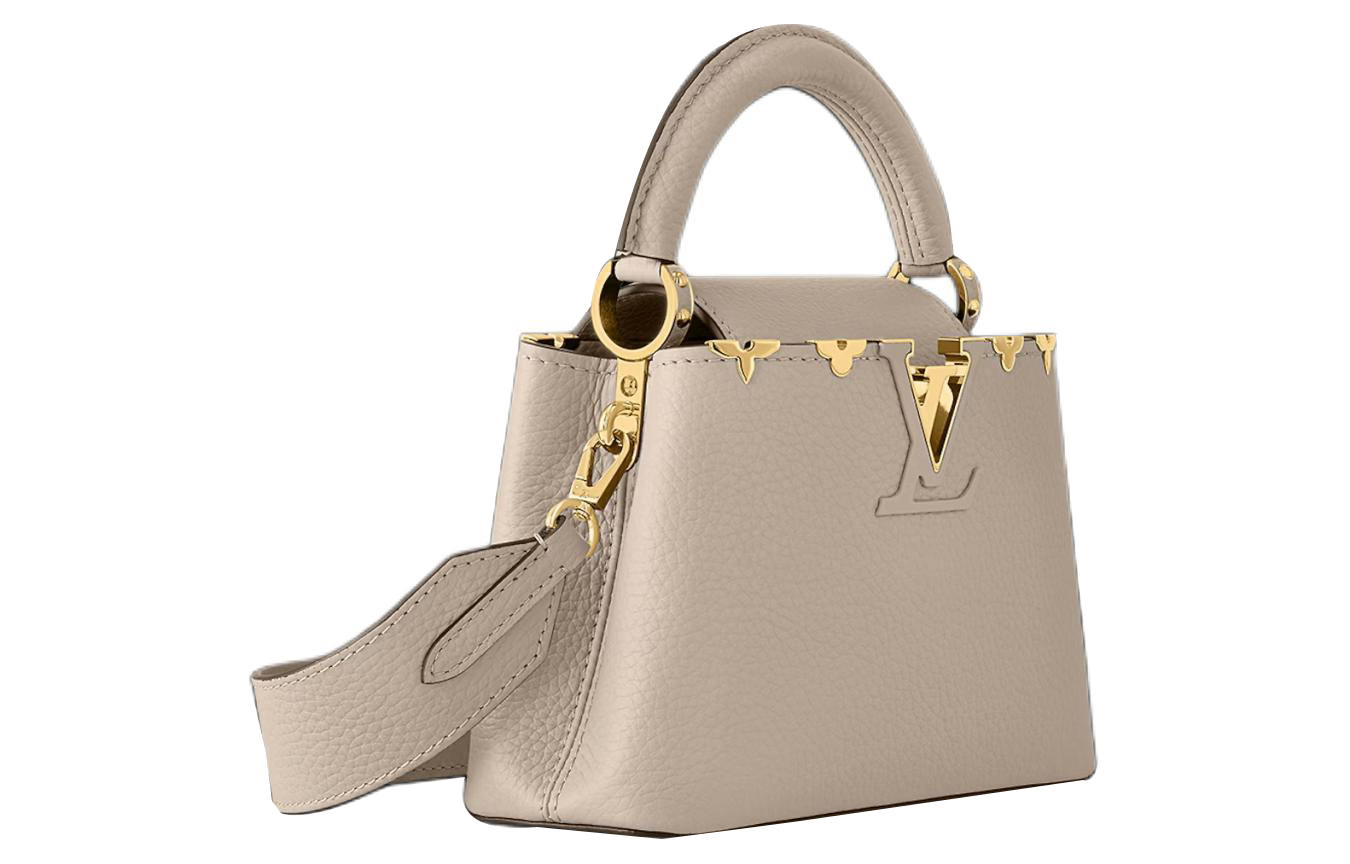 Сумка женская LOUIS VUITTON Capucines Taurillon Leather Capson серого цвета