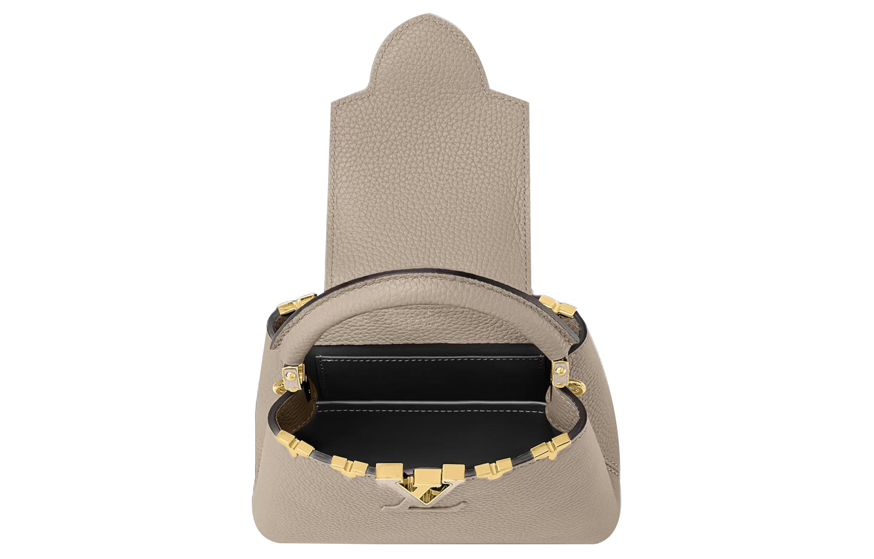 Сумка женская LOUIS VUITTON Capucines Taurillon Leather Capson серого цвета