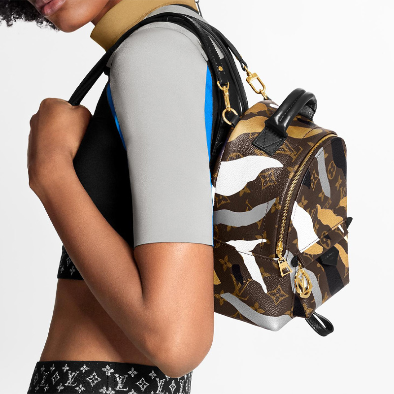 Женский рюкзак LOUIS VUITTON Palm Springs Monogram Mini Gold/Silver