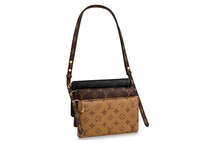 Клатч женский LOUIS VUITTON Lv3 коричневый, карамельный, черный