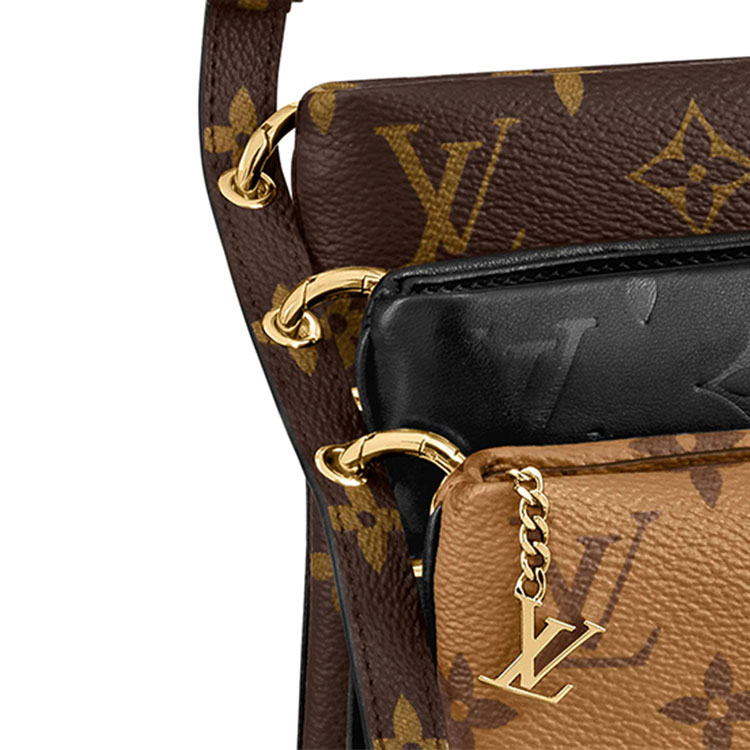 Клатч женский LOUIS VUITTON Lv3 коричневый, карамельный, черный