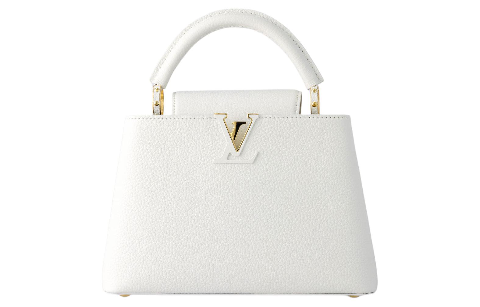 Сумка женская LOUIS VUITTON Capucines Bb M94634 белая, золотая