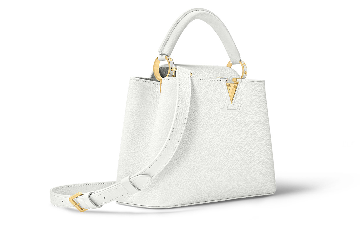 Сумка женская LOUIS VUITTON Capucines Bb M94634 белая, золотая