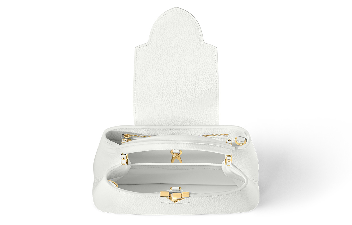 Сумка женская LOUIS VUITTON Capucines Bb M94634 белая, золотая