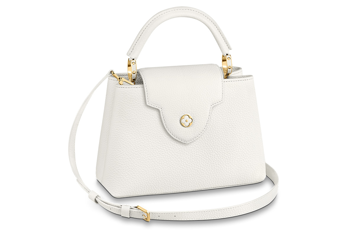 Сумка женская LOUIS VUITTON Capucines Bb M94634 белая, золотая