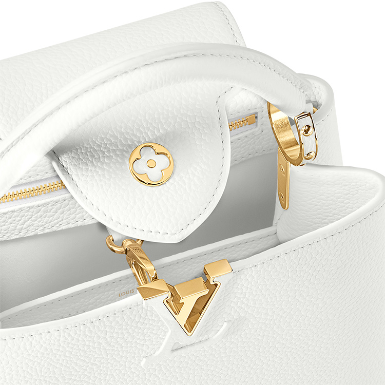 Сумка женская LOUIS VUITTON Capucines Bb M94634 белая, золотая