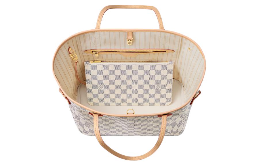 Сумка женская LOUIS VUITTON Neverfull MM Damier Azur, blue-white