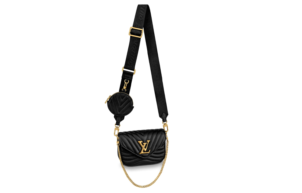 Сумка женская LOUIS VUITTON New Wave Multi-Pochette черная-золотая