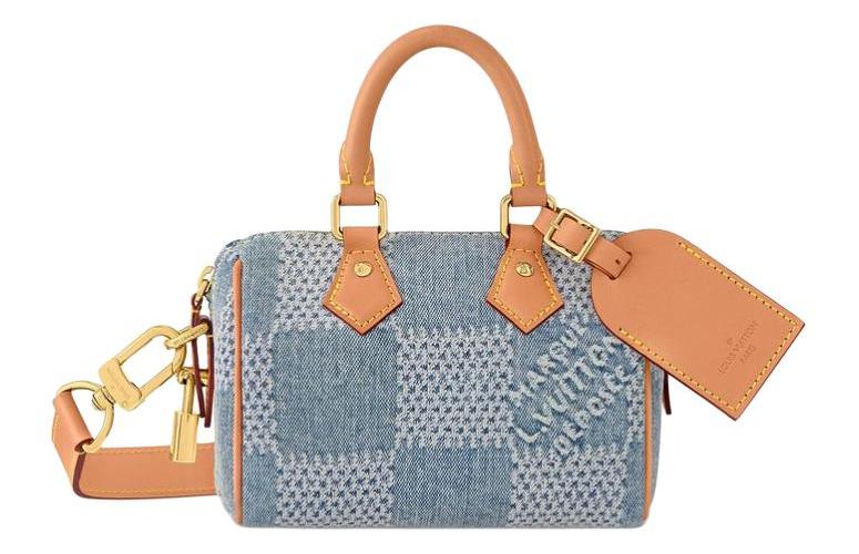 Сумка мужская LOUIS VUITTON Speedy 18 Bandouliere, blue denim