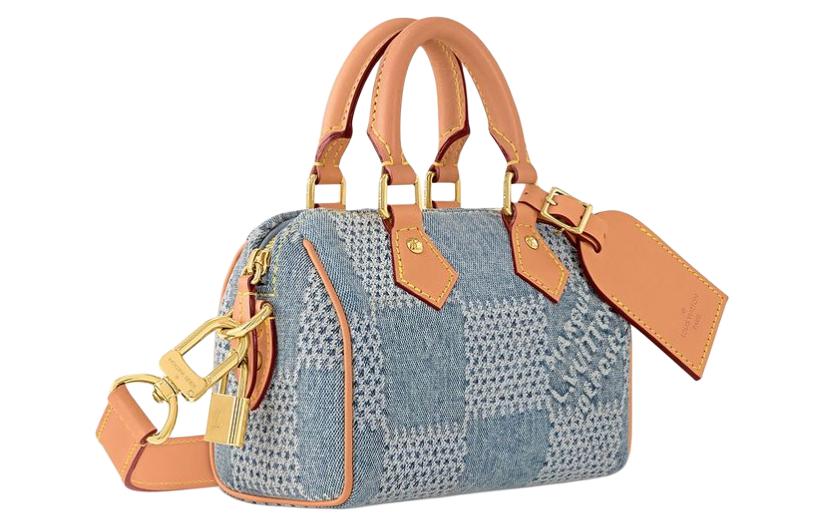 Сумка мужская LOUIS VUITTON Speedy 18 Bandouliere, blue denim