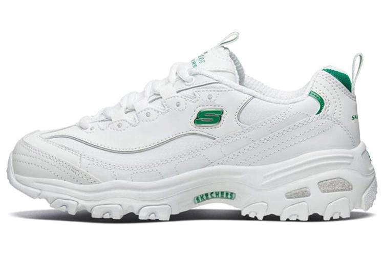 Кроссовки женские Skechers DLites белые и зелёные
