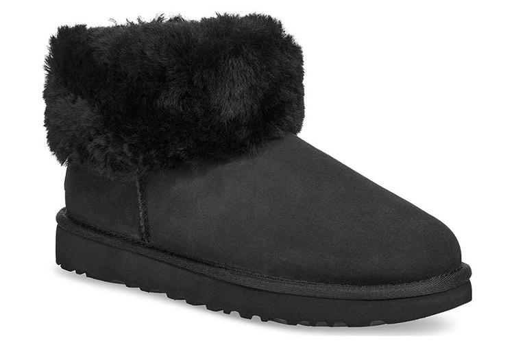 Угги женские UGG Classic Mini Fluff черные, 36 EU