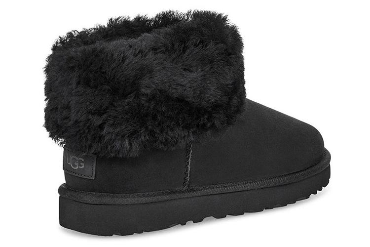 Угги женские UGG Classic Mini Fluff черные, 36 EU