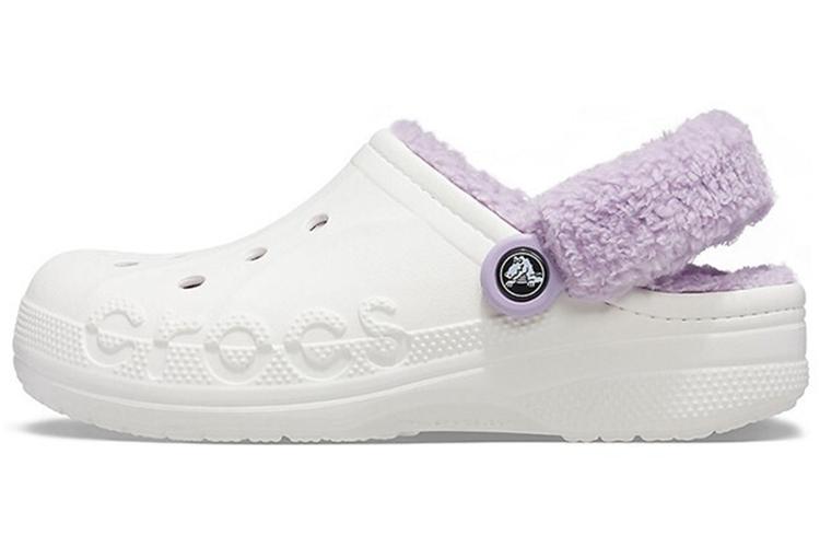 Шлепанцы унисекс Crocs Classic Baya Lined Fuzz Strap белые, 37-38 EU
