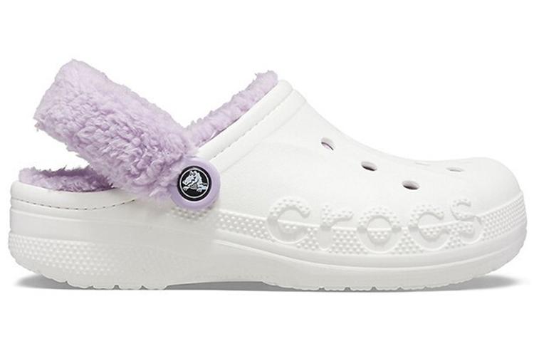 Шлепанцы унисекс Crocs Classic Baya Lined Fuzz Strap белые, 37-38 EU