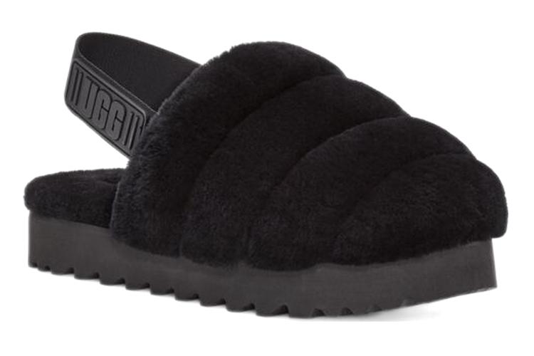 Тапочки женские UGG Super Fluff Slipper черные, 38 EU