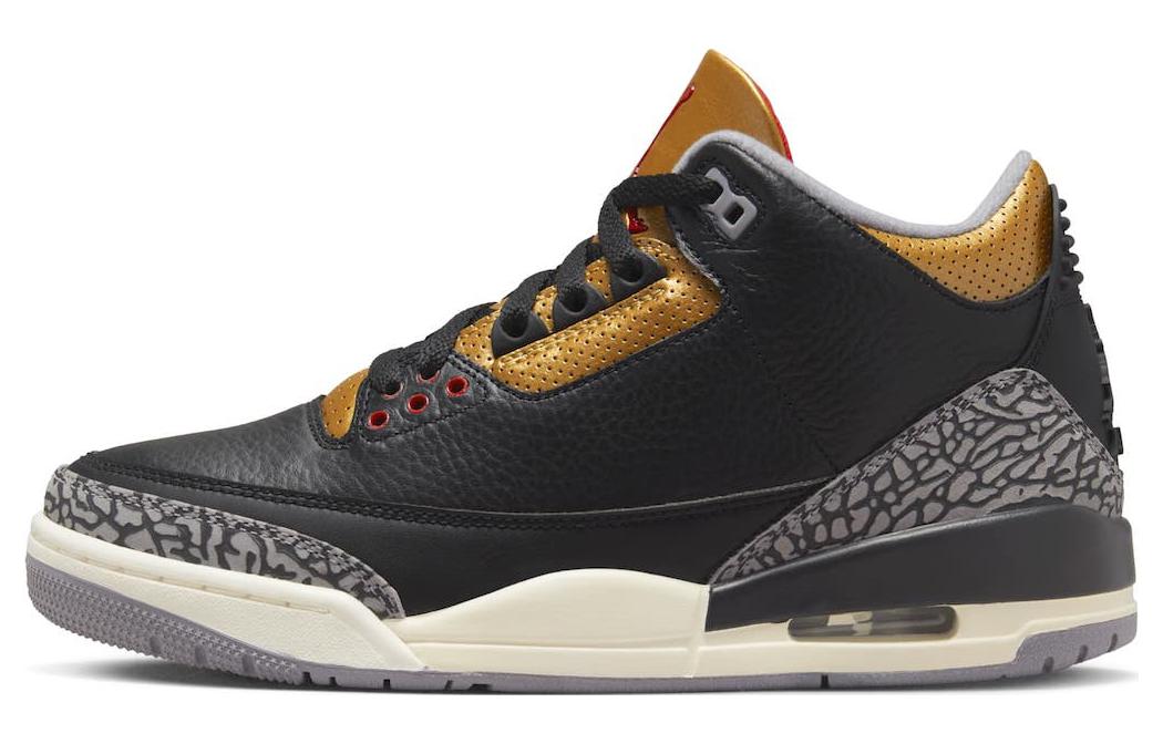 Спортивные кеды женские Air Jordan 3 Retro 'Black Gold'