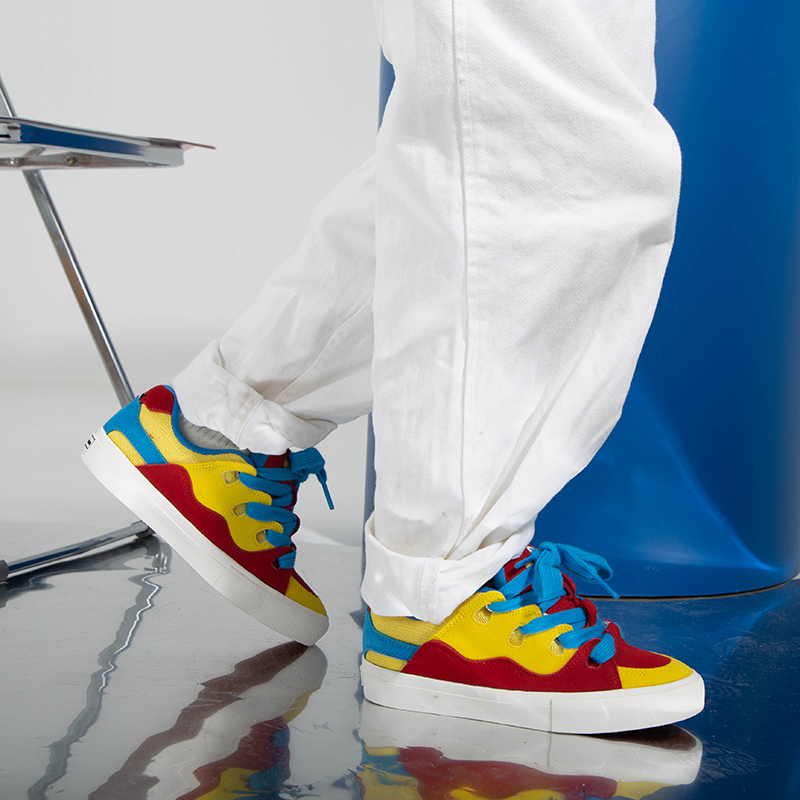 Кроссовки мужские и унисекс Ollieskate BAKE18029 красный, желтый, синий, 45 EU