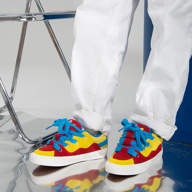 Кроссовки мужские и унисекс Ollieskate BAKE18029 красный, желтый, синий, 45 EU