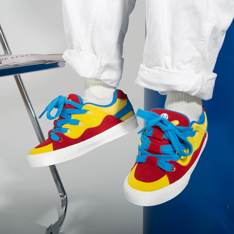 Кроссовки мужские и унисекс Ollieskate BAKE18029 красный, желтый, синий, 45 EU