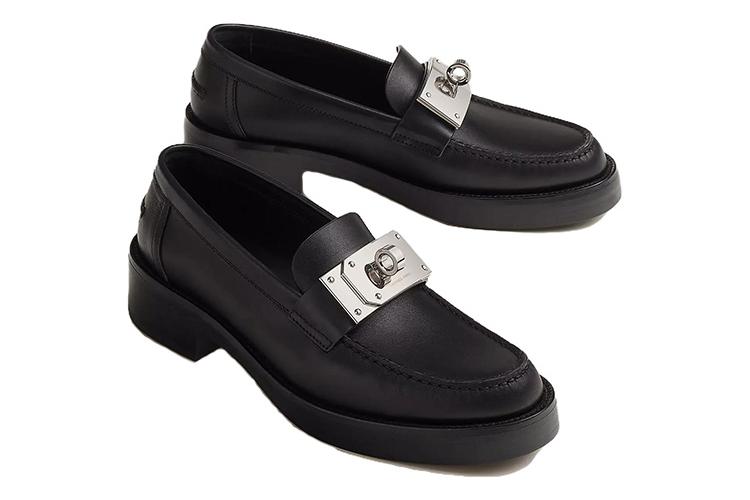 Лоферы женские HERMES Hot Noir черные, 38 EU