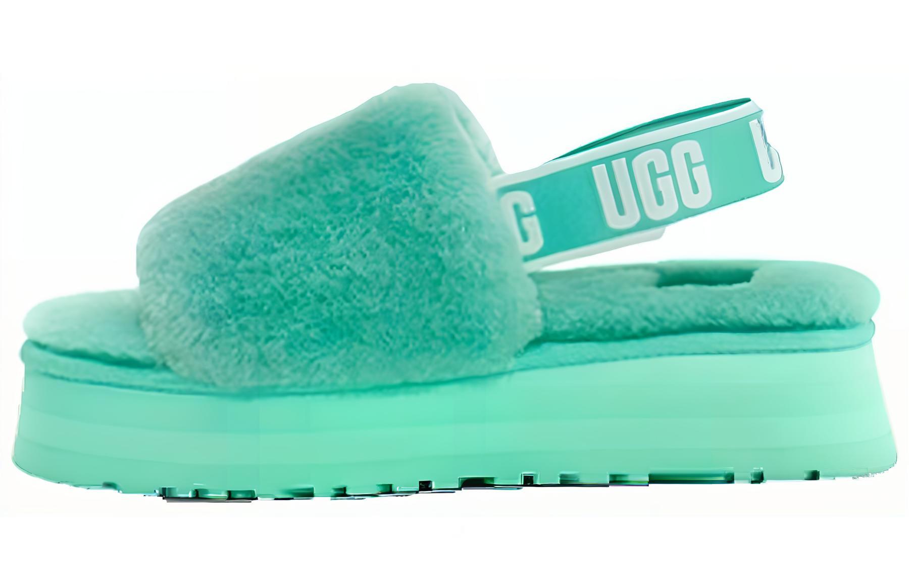 Домашние тапочки женские UGG Disco Slide зелёные