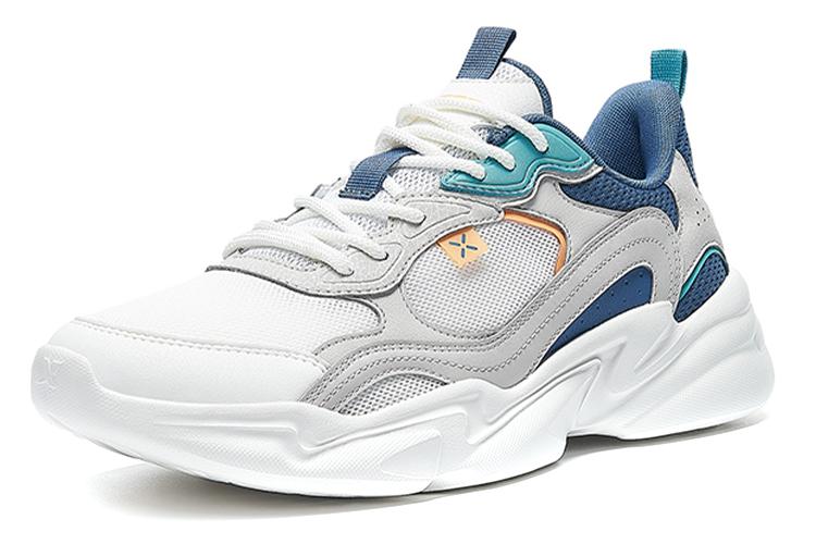 Кроссовки мужские XTEP 878319320066 бело-серые с синими вставками, 44 EU