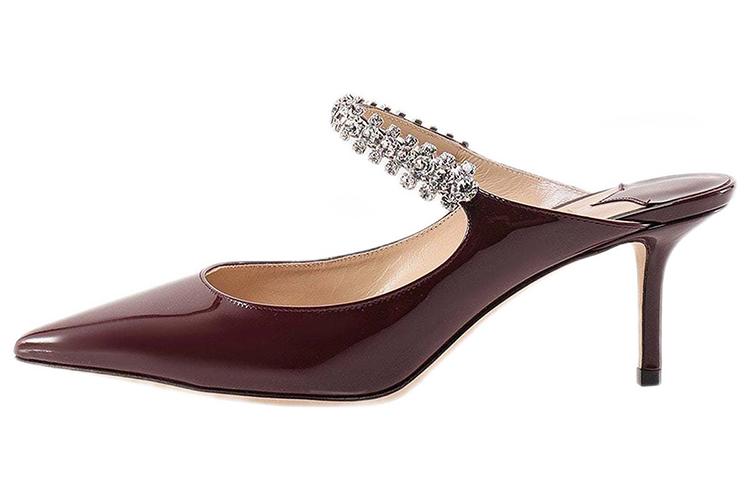 Шлепанцы женские Jimmy Choo Bing 65 бордовые, 36 EU