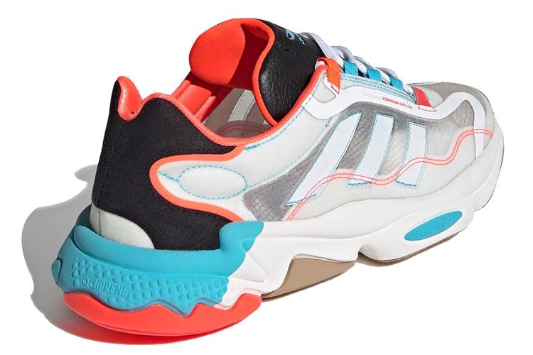 Кроссовки мужские Adidas Ozweego Pure ярко-циановые и солнечно-красные