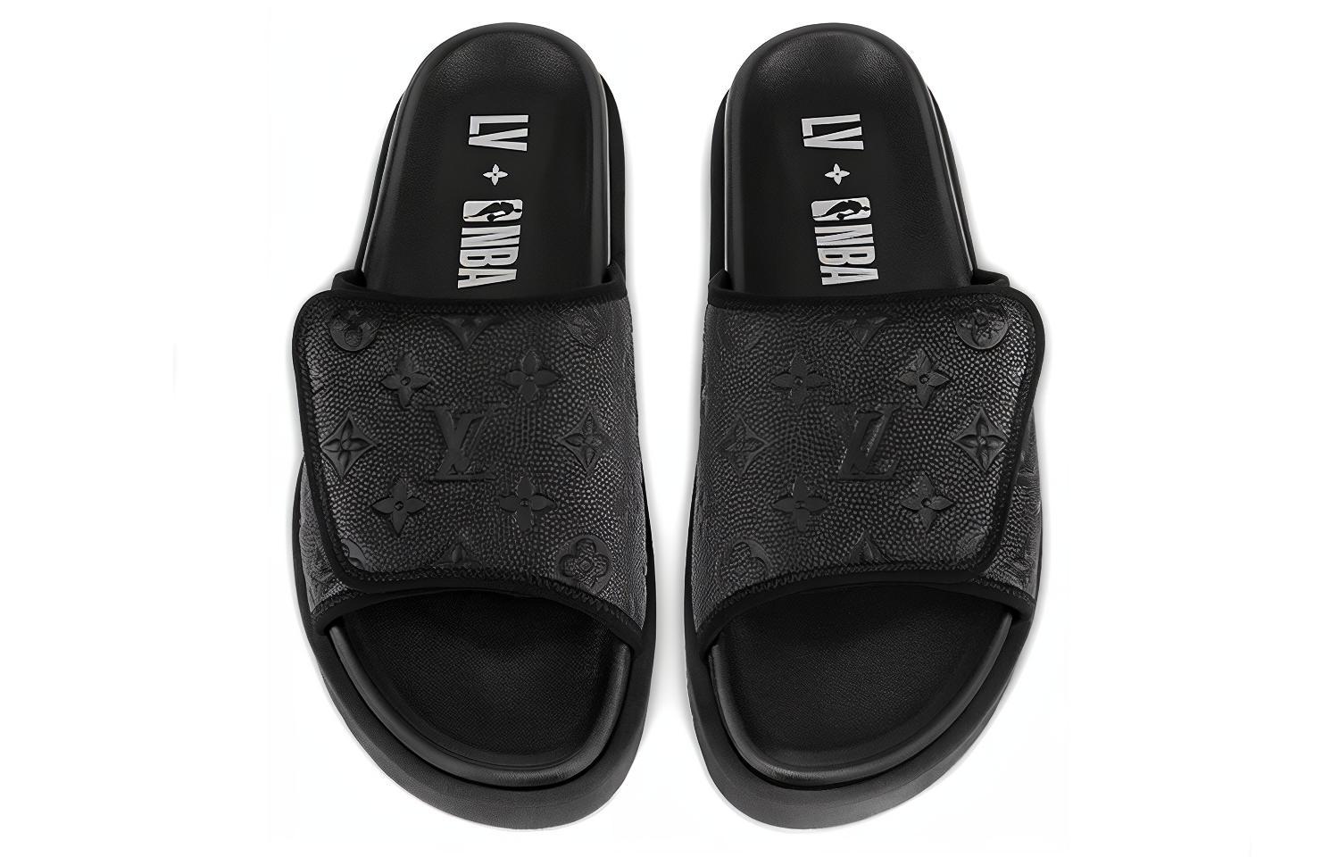 Шлепанцы мужские NBA x LOUIS VUITTON черные, 42 EU