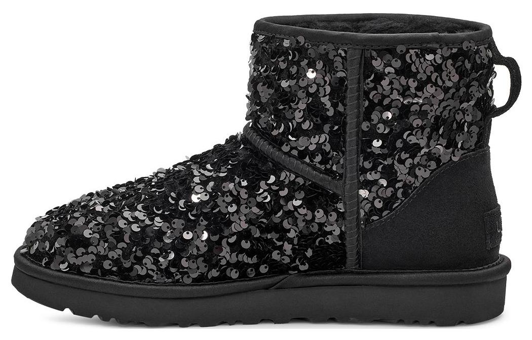 Угги женские UGG Classic Mini Chunky Sequin Boot черные