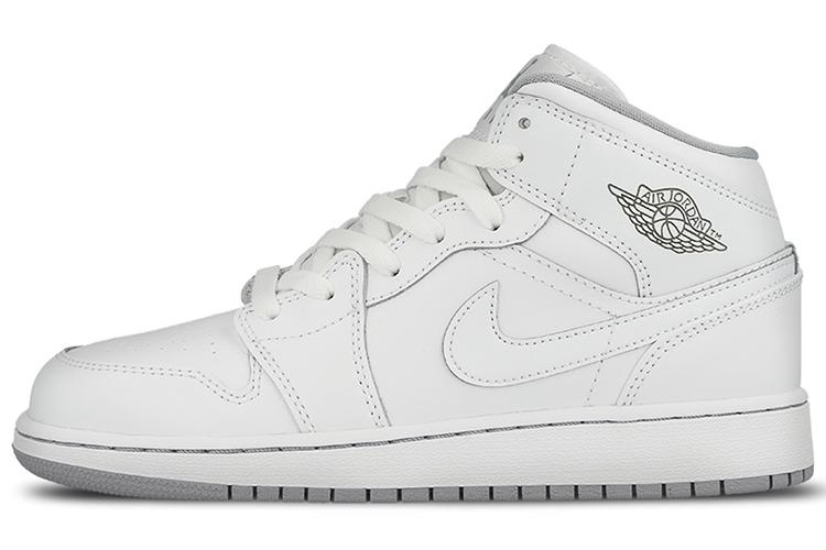 Кеды женские Jordan 1 Retro Mid GS белые, 40 EU