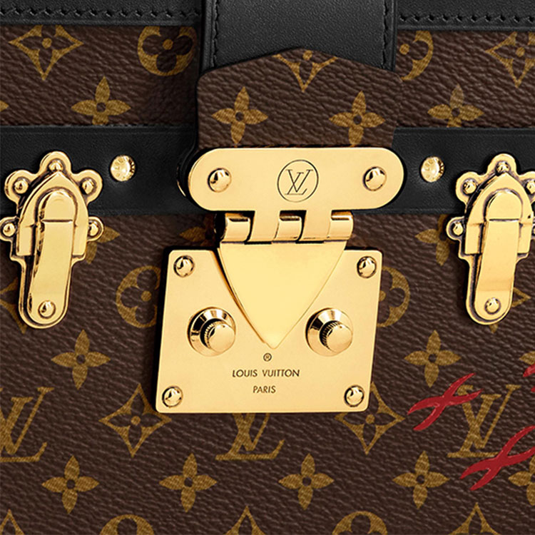 Сумка женская LOUIS VUITTON Petite Malle Monogram черная/коричневая