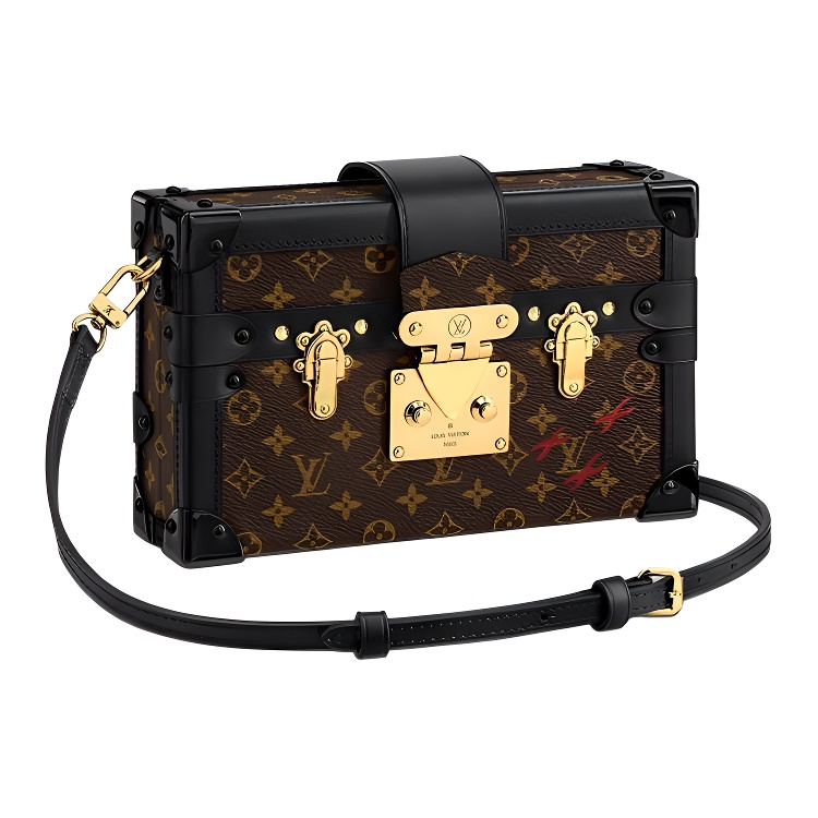 Сумка женская LOUIS VUITTON Petite Malle Monogram черная/коричневая