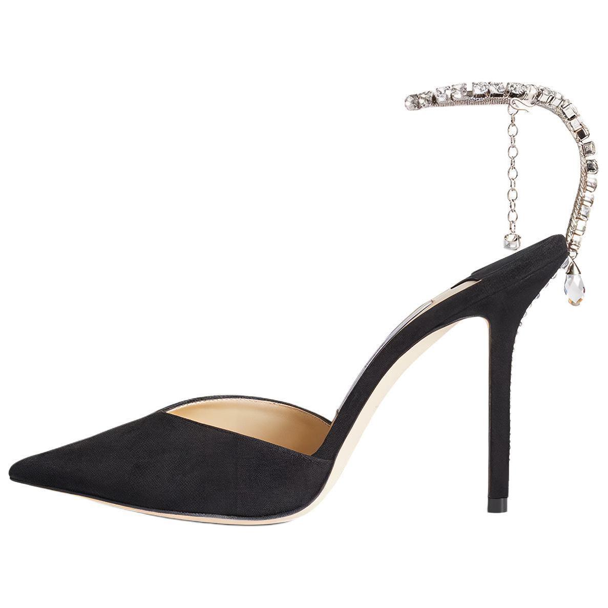Туфли женские Jimmy Choo Saeda 100mm черные замшевые