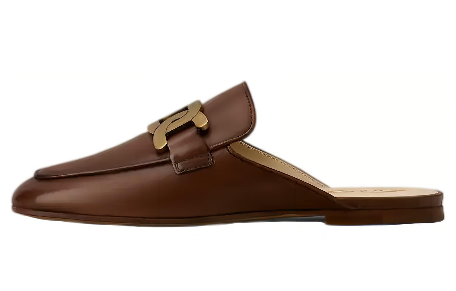 Шлепанцы женские TOD'S XXW79A0EX40NF5S607 коричневые-золотые