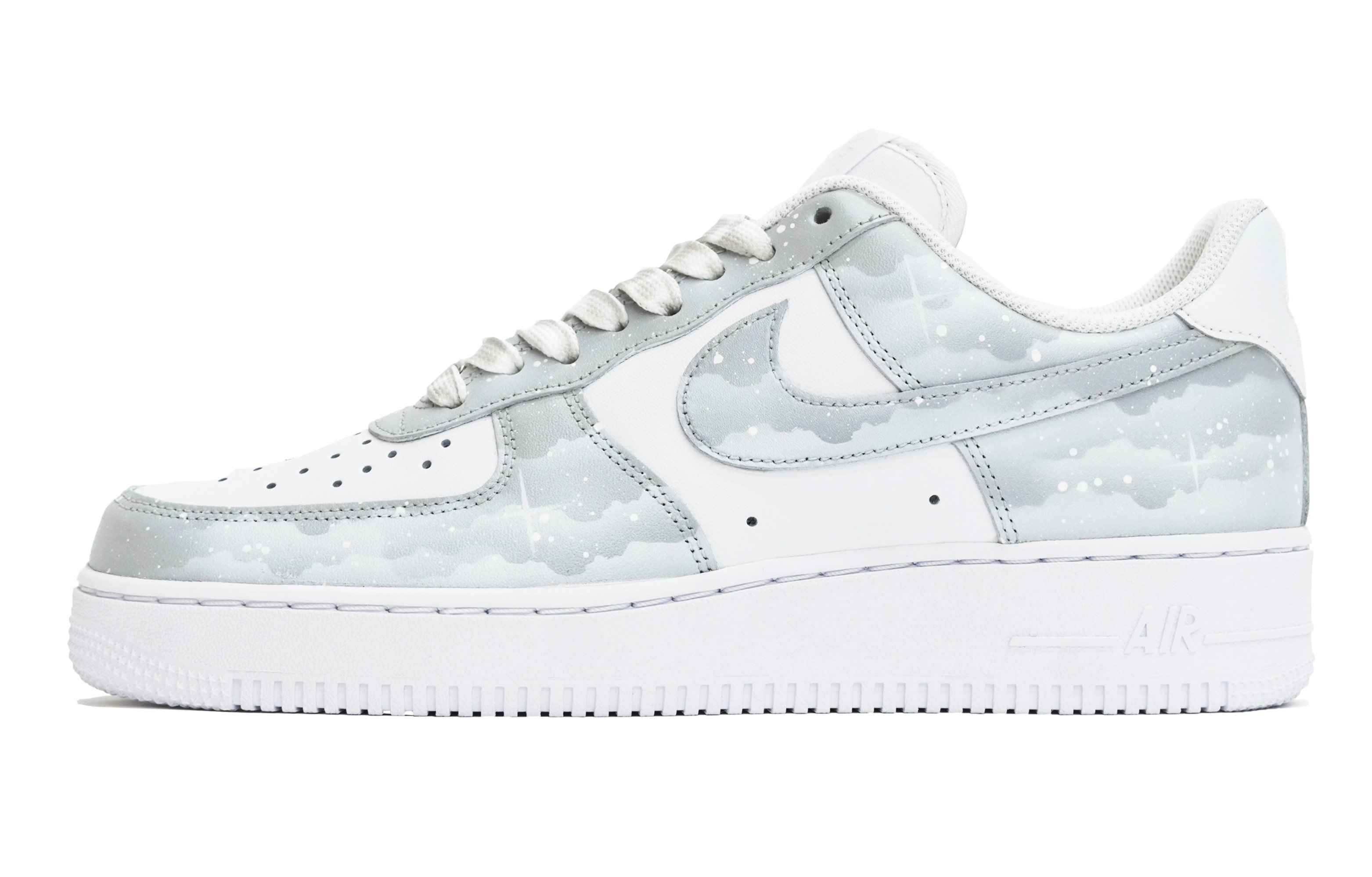 Кеды мужские Nike Air Force 1 ABLOODING Starry Sky Collection серые, 41 EU