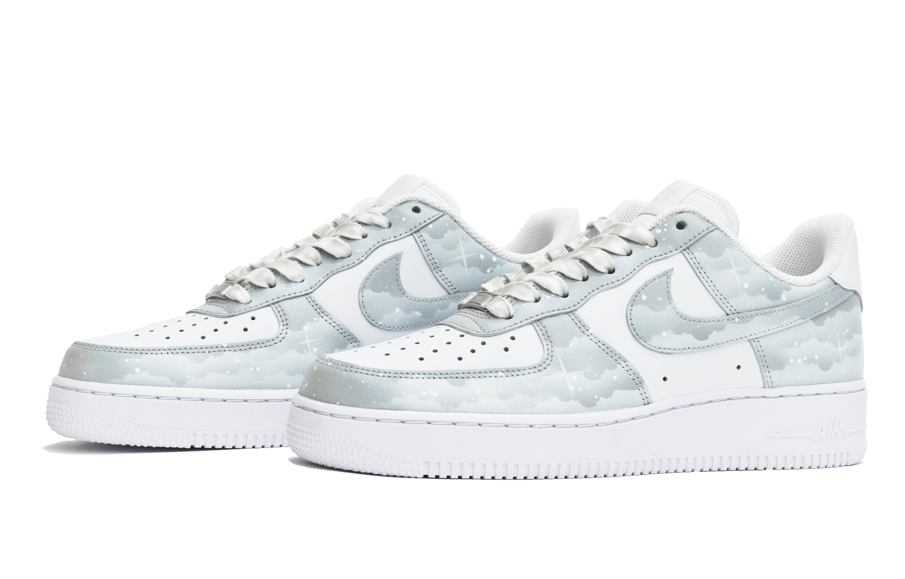 Кеды мужские Nike Air Force 1 ABLOODING Starry Sky Collection серые, 41 EU