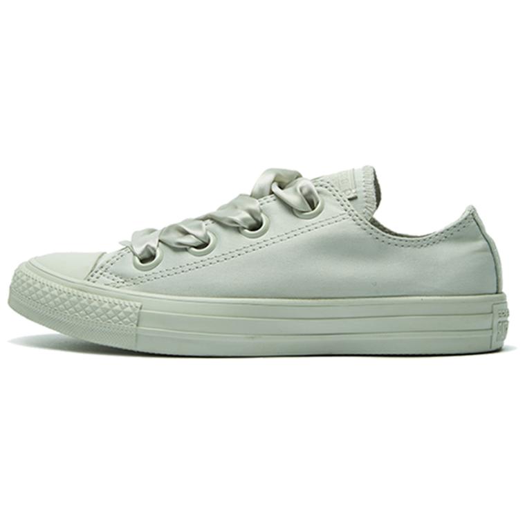 Кеды женские Converse CTAS Big Eyelets All Star с зелёным шёлковым бантом