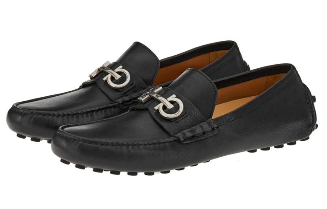 Мокасины мужские Ferragamo Gommino черные, 41 EU