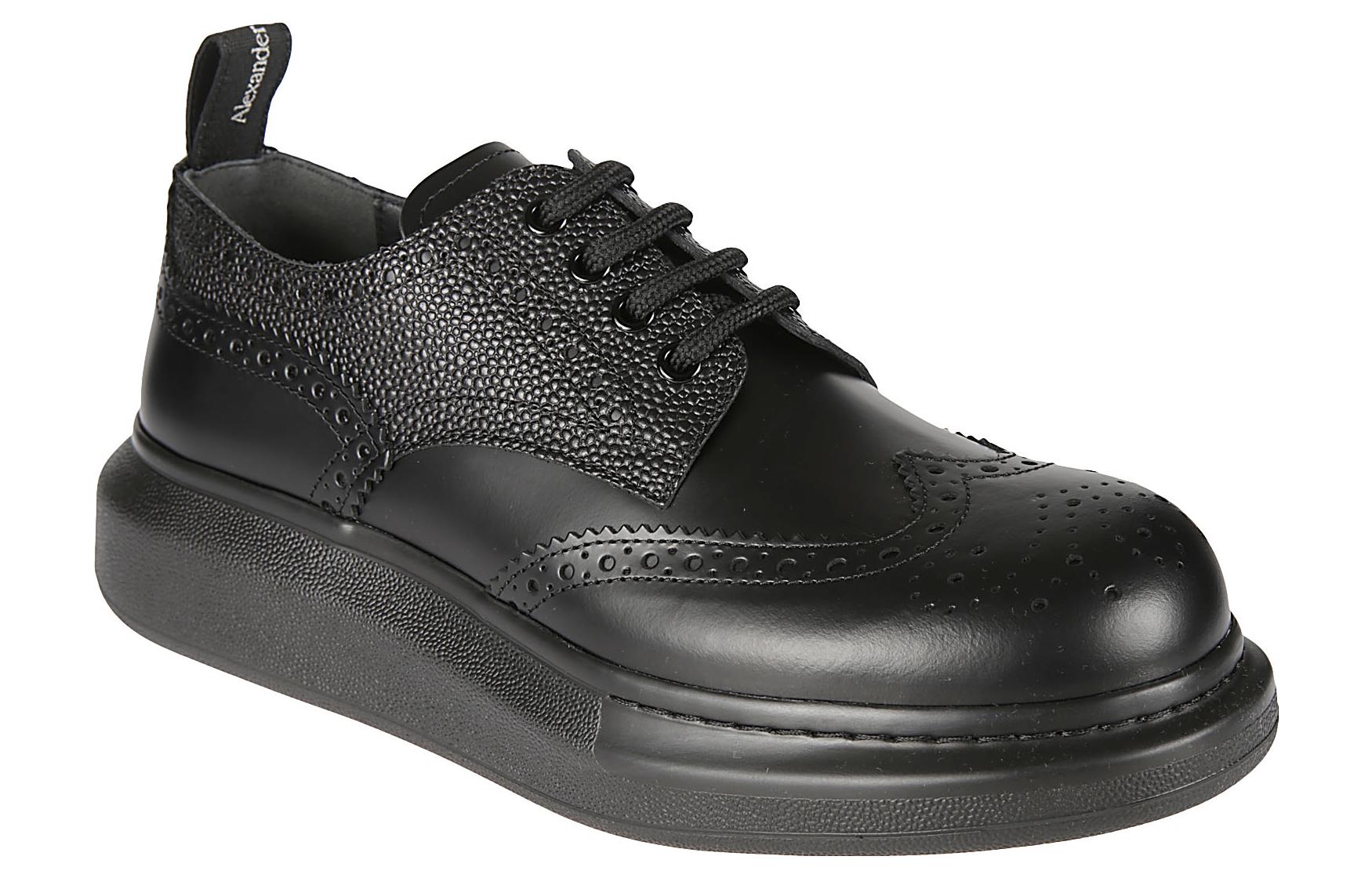 Полуботинки мужские Alexander McQueen Brogue Derby, черные, 44 EU