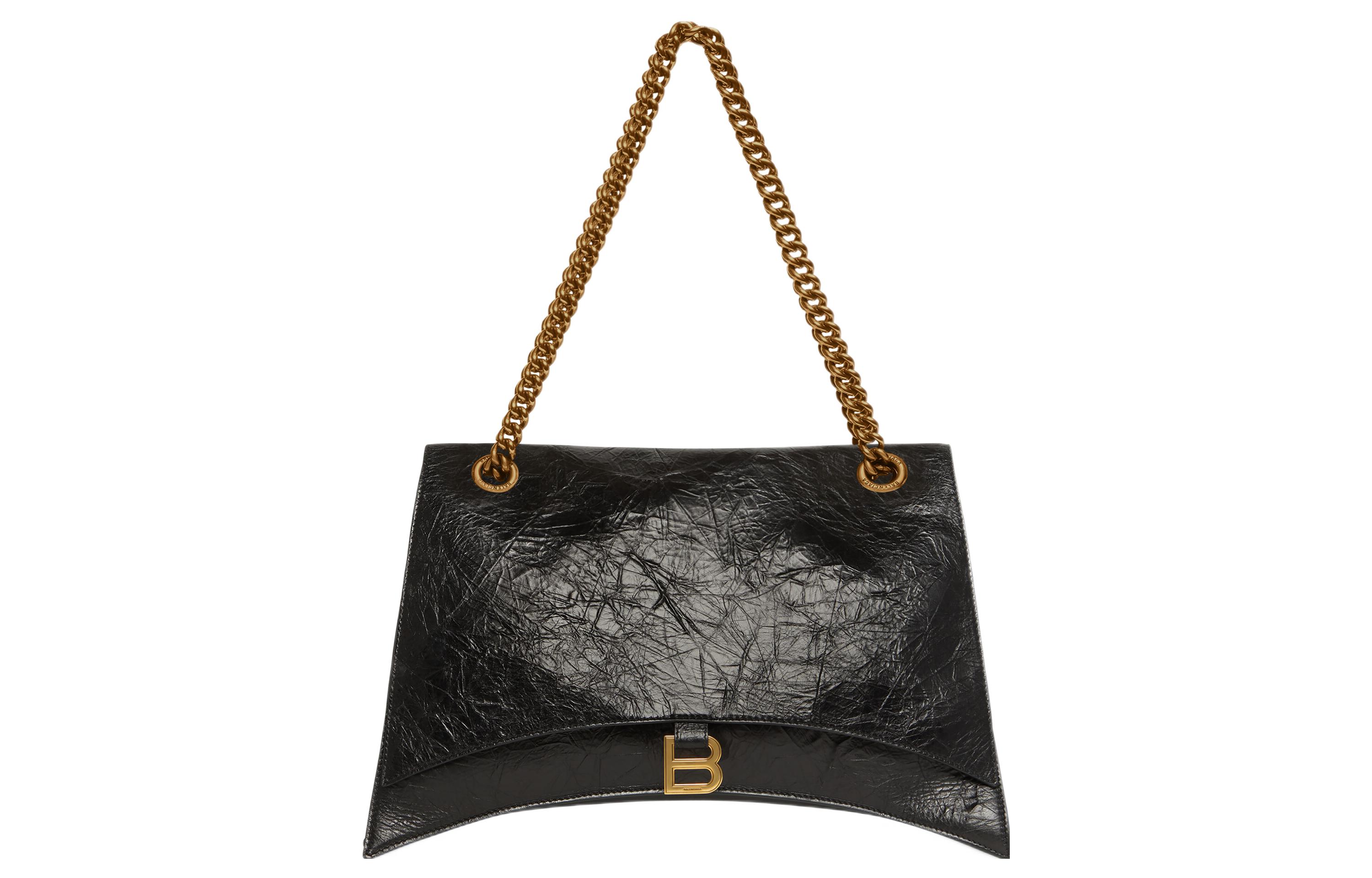 Сумка женская Balenciaga Crush Chain Link Large черная-золотая