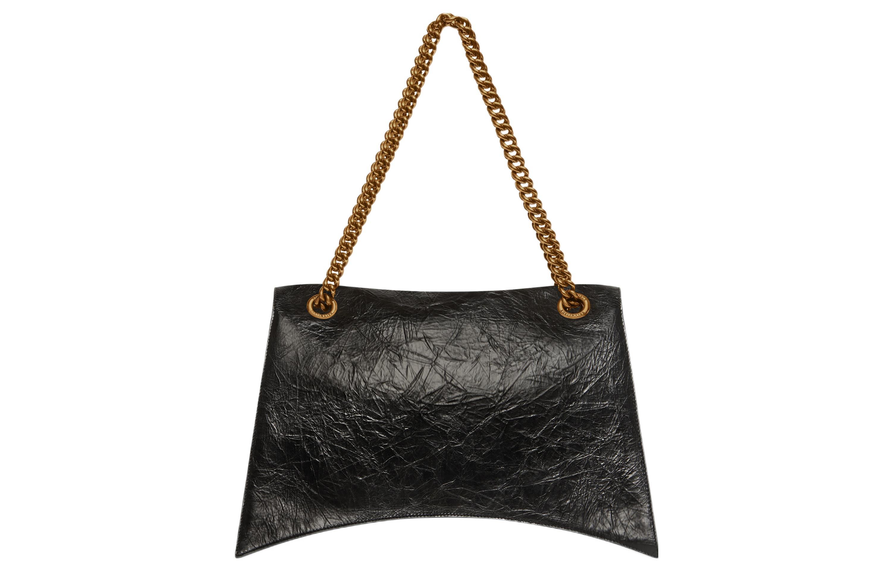 Сумка женская Balenciaga Crush Chain Link Large черная-золотая