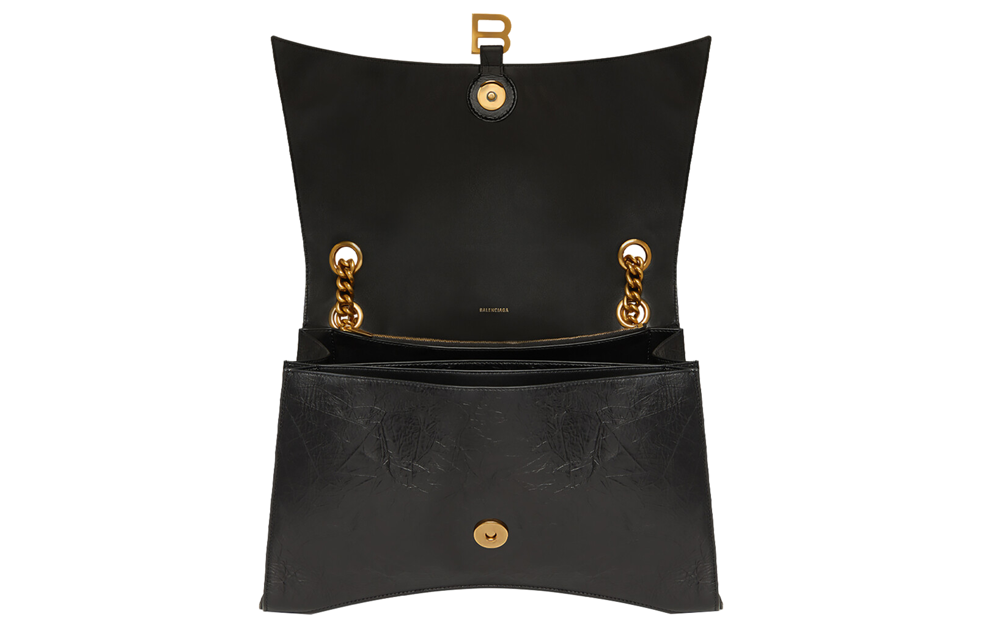 Сумка женская Balenciaga Crush Chain Link Large черная-золотая