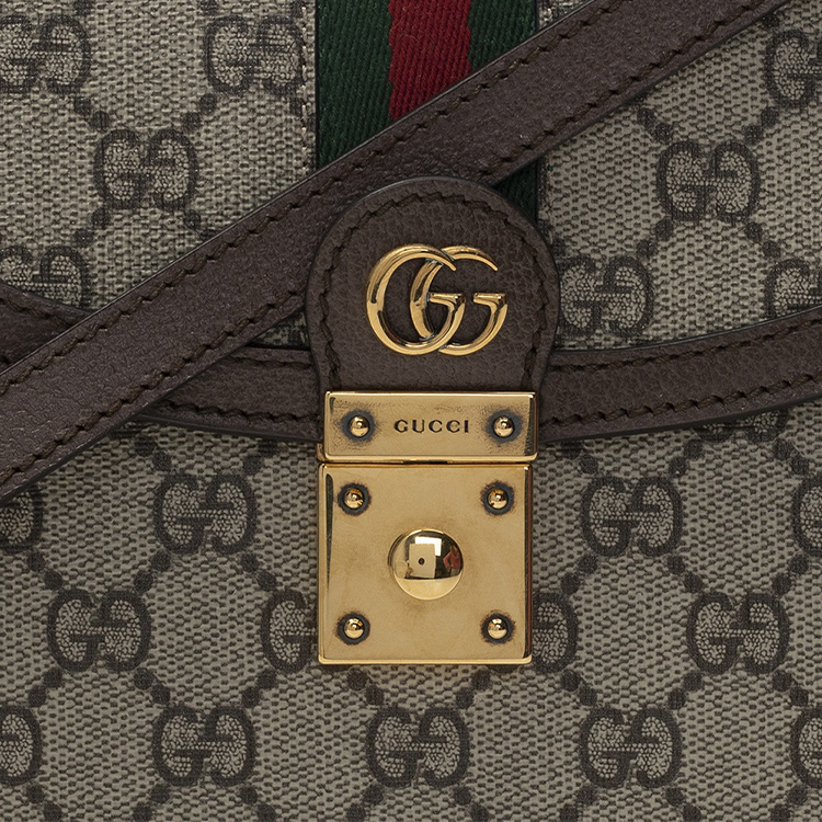 Сумка женская GUCCI Ophidia Canvas маленького размера, Эбони/Коричневый