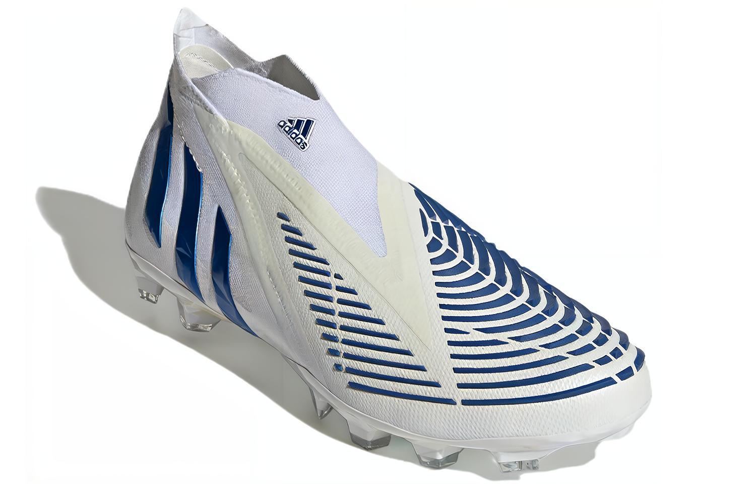 Футбольные бутсы мужские Adidas Predator Edge+ AG белые и синие, 42 EU