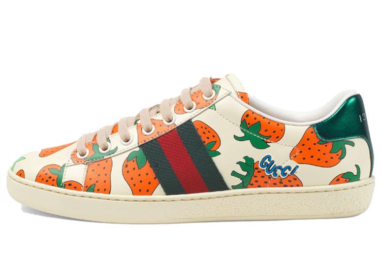 Кеды женские GUCCI Ace Strawberry White, strawberry white, 35.5 EU